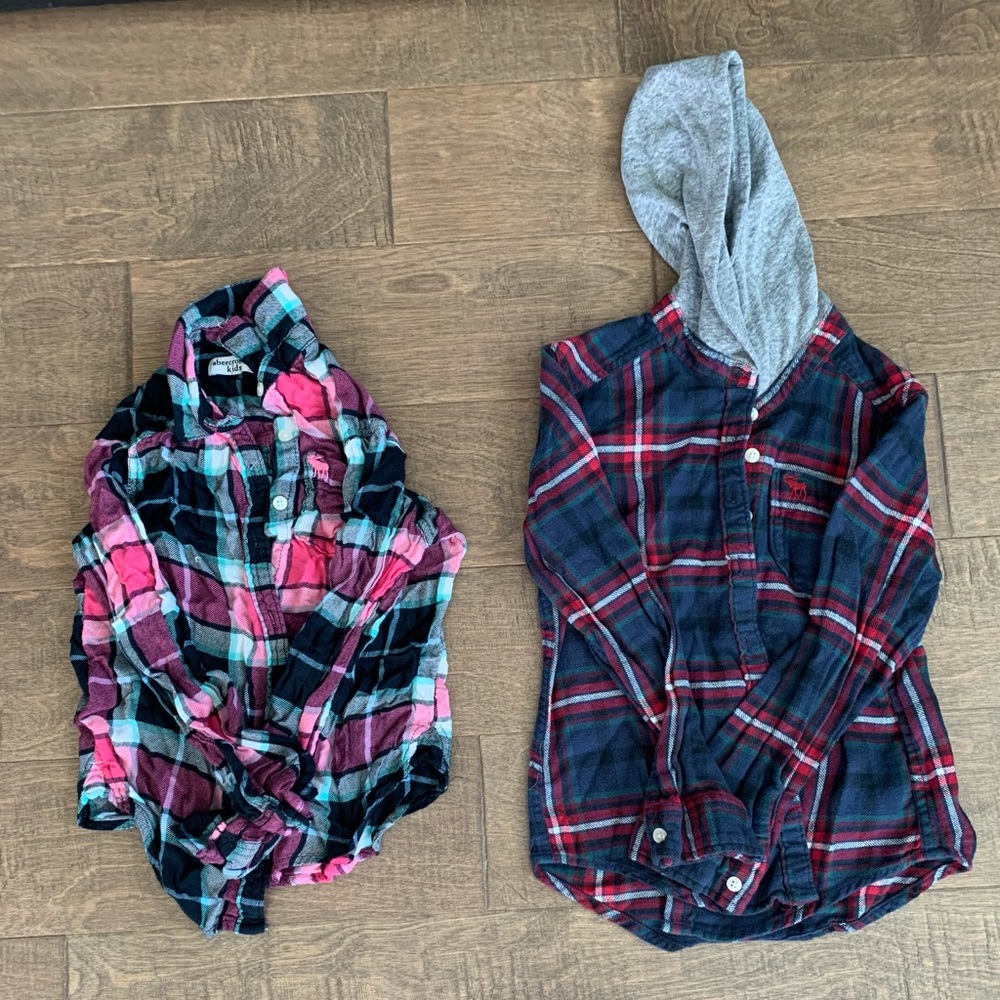 Girls Abercrombie Plaid Button Down Shirts